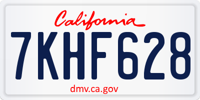 CA license plate 7KHF628