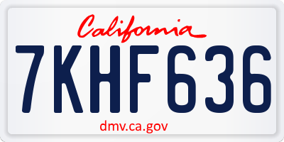 CA license plate 7KHF636