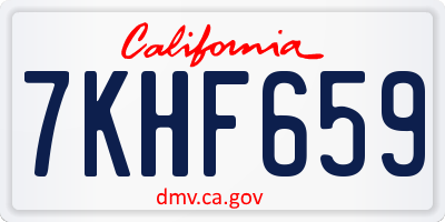 CA license plate 7KHF659