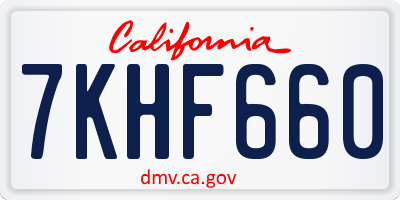 CA license plate 7KHF660