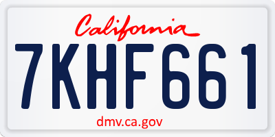 CA license plate 7KHF661