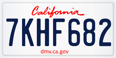 CA license plate 7KHF682