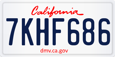 CA license plate 7KHF686