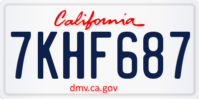 CA license plate 7KHF687