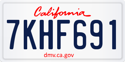 CA license plate 7KHF691