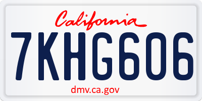 CA license plate 7KHG606