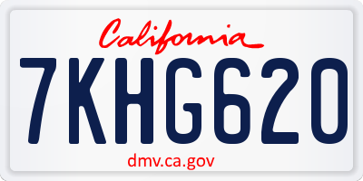 CA license plate 7KHG620