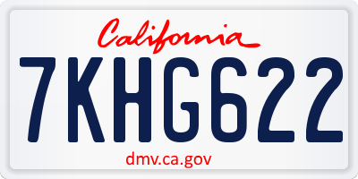 CA license plate 7KHG622
