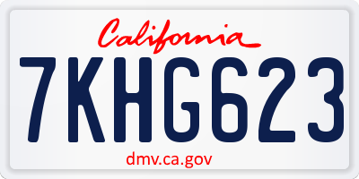 CA license plate 7KHG623