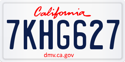 CA license plate 7KHG627