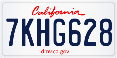 CA license plate 7KHG628