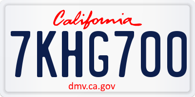 CA license plate 7KHG700