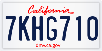 CA license plate 7KHG710
