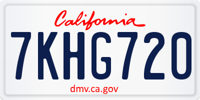 CA license plate 7KHG720