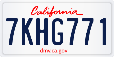 CA license plate 7KHG771