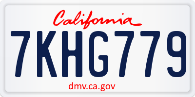 CA license plate 7KHG779