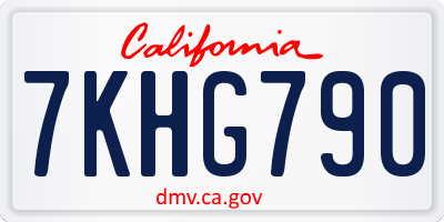 CA license plate 7KHG790