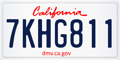CA license plate 7KHG811