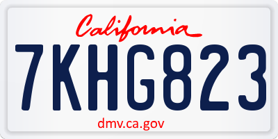 CA license plate 7KHG823