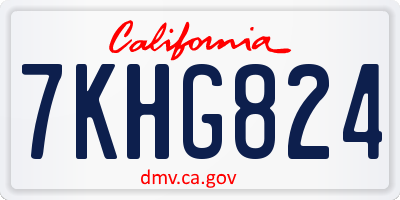 CA license plate 7KHG824