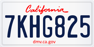CA license plate 7KHG825