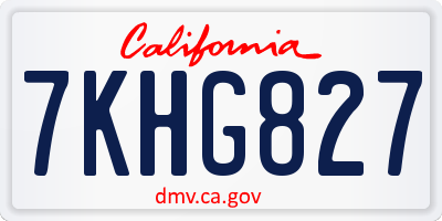 CA license plate 7KHG827