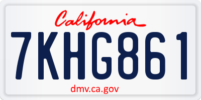 CA license plate 7KHG861