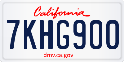 CA license plate 7KHG900