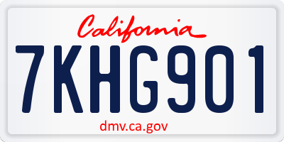 CA license plate 7KHG901