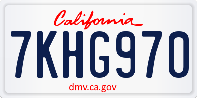 CA license plate 7KHG970