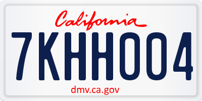 CA license plate 7KHH004