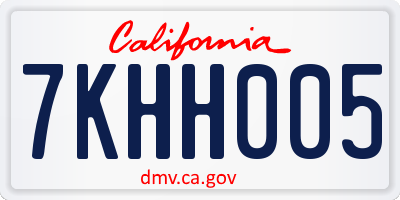 CA license plate 7KHH005