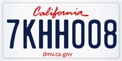 CA license plate 7KHH008