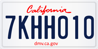 CA license plate 7KHH010
