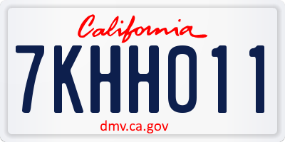 CA license plate 7KHH011
