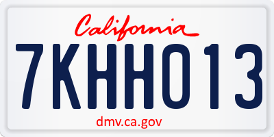 CA license plate 7KHH013