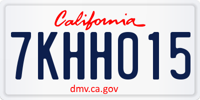 CA license plate 7KHH015