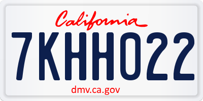 CA license plate 7KHH022