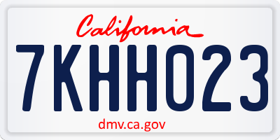 CA license plate 7KHH023