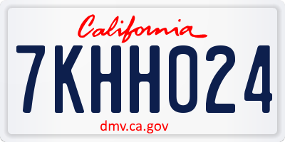 CA license plate 7KHH024