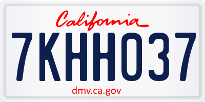 CA license plate 7KHH037