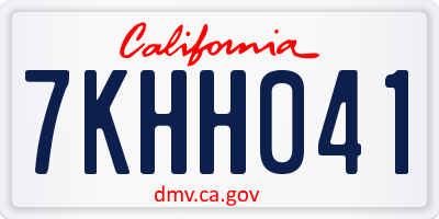 CA license plate 7KHH041