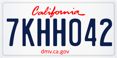 CA license plate 7KHH042