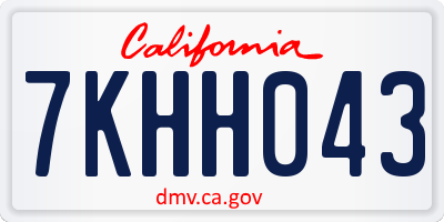CA license plate 7KHH043