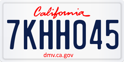 CA license plate 7KHH045