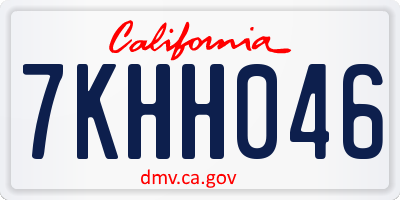 CA license plate 7KHH046