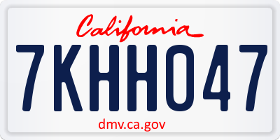CA license plate 7KHH047