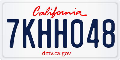 CA license plate 7KHH048