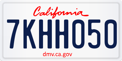 CA license plate 7KHH050