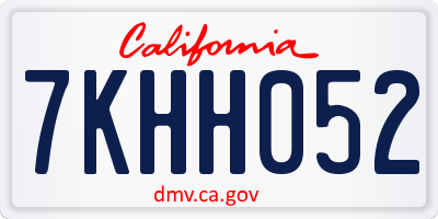 CA license plate 7KHH052